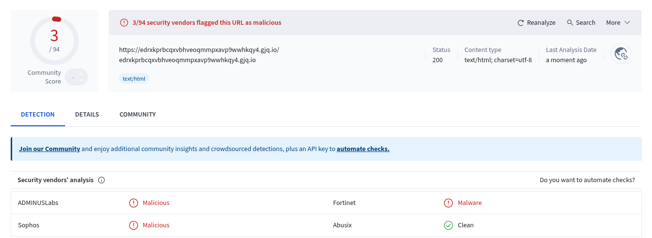 Schedaero virustotal analysis
